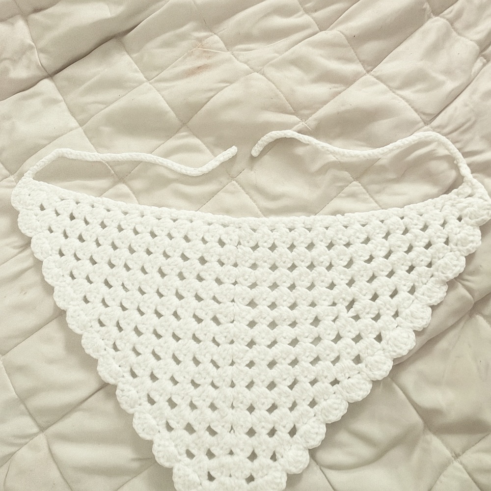 White Crochet bandana